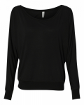 Ladies' Flowy Long-Sleeve Off Shoulder T-Shirt front Thumb Image