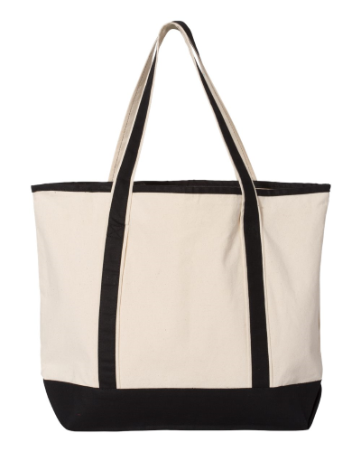 Q-Tees - 34.6L Large Canvas Deluxe Tote back Thumb Image